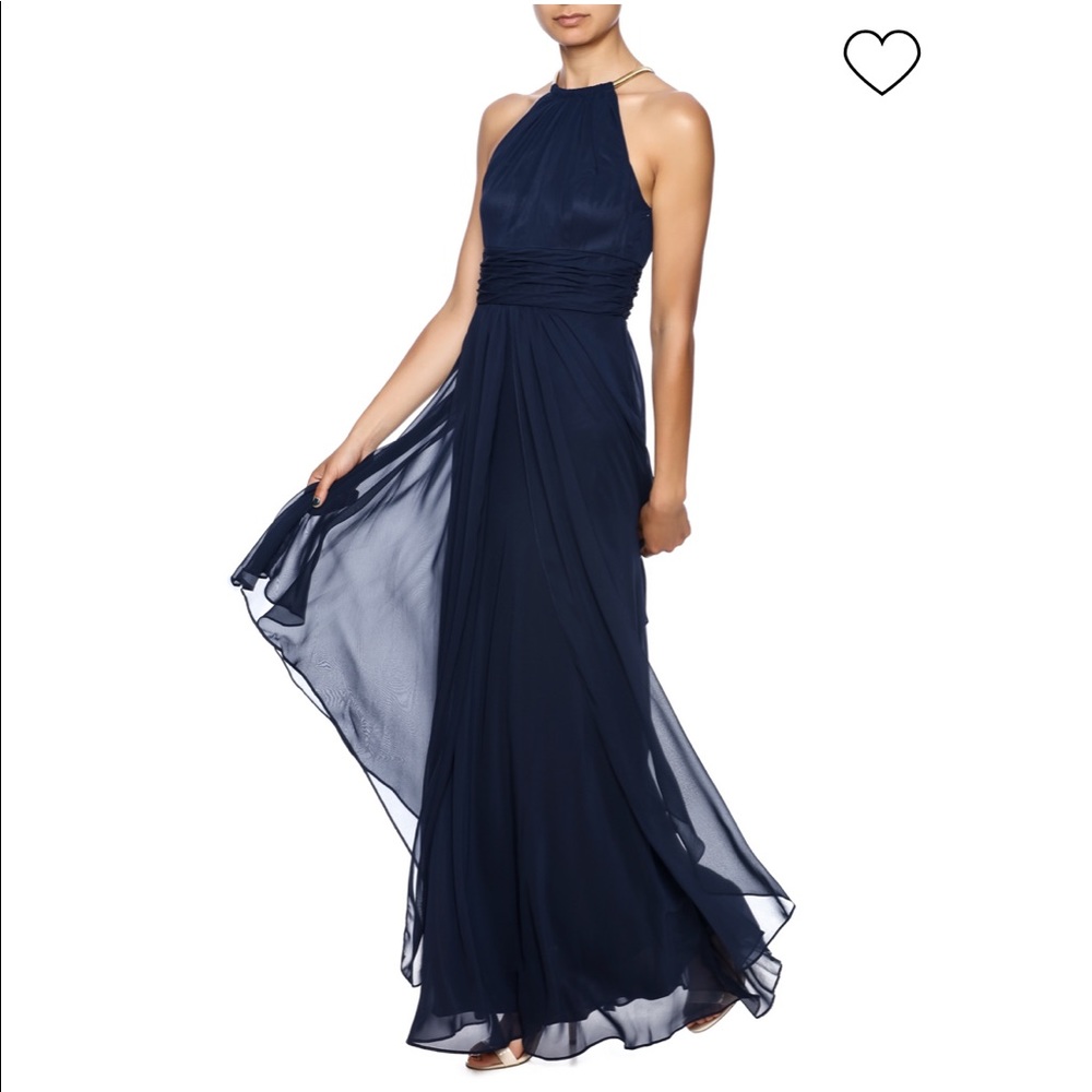 Eliza J Navy Halter Maxi Dress Size 8